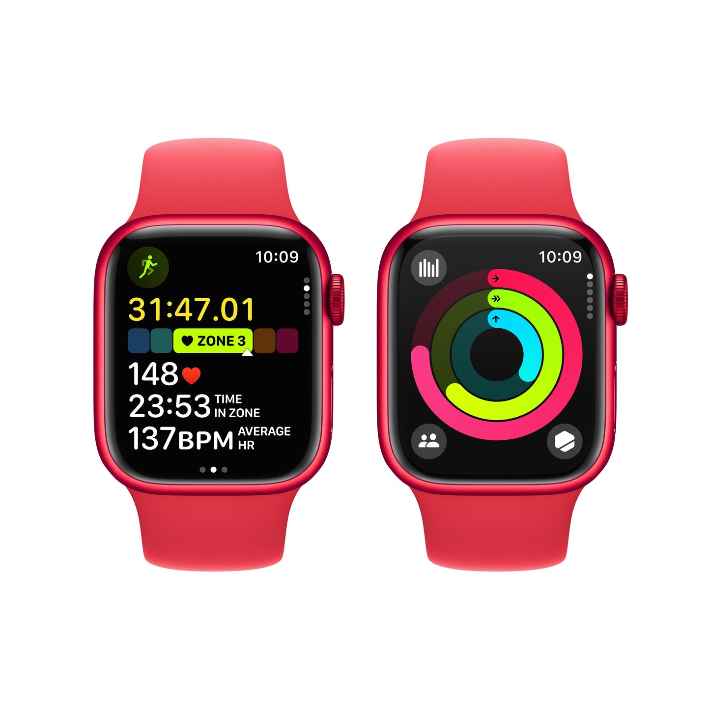 Apple Watch Series 9 GPS + Cellular 41mm (PRODUCT)RED Aluminium Case with (PRODUCT)RED Sport Band - S/M