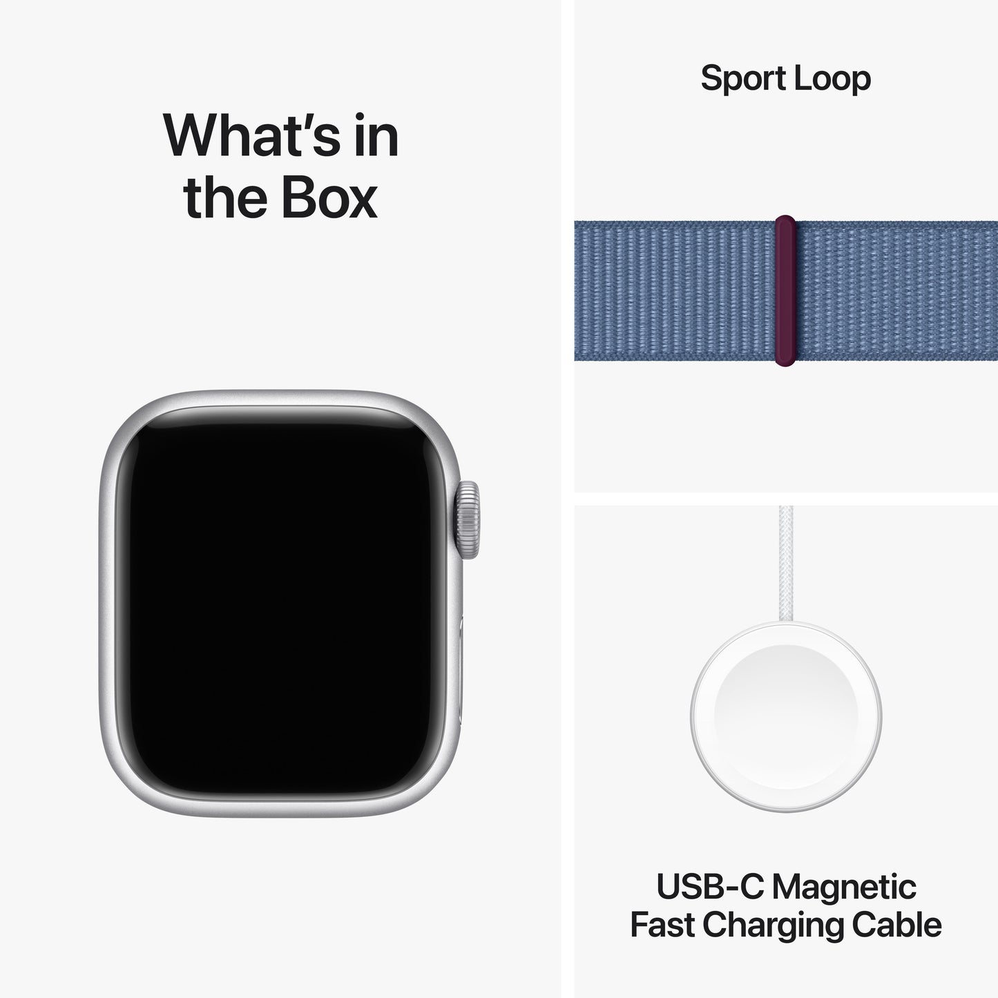 Apple Watch Series 9 GPS + Cellular 41mm Silver Aluminium Case with Winter Blue Sport Loop