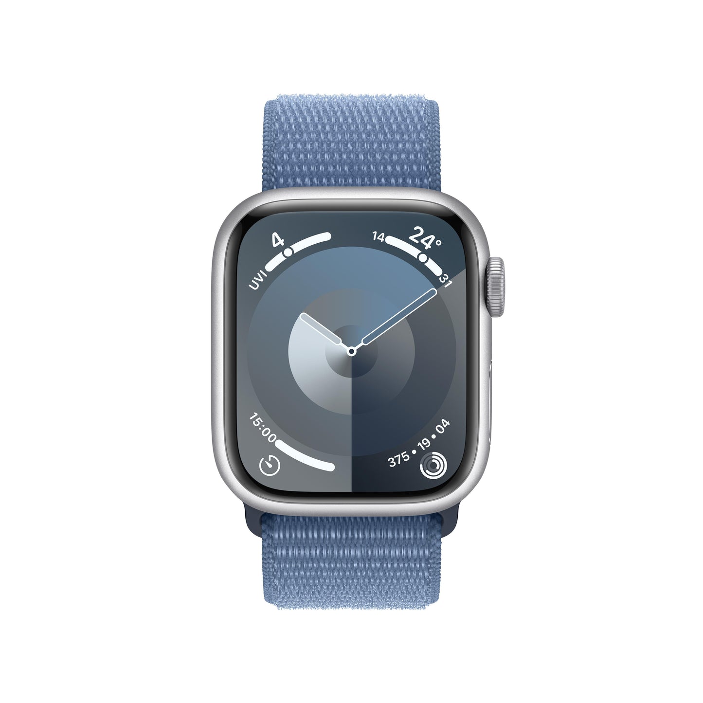 Apple Watch Series 9 GPS + Cellular 41mm Silver Aluminium Case with Winter Blue Sport Loop