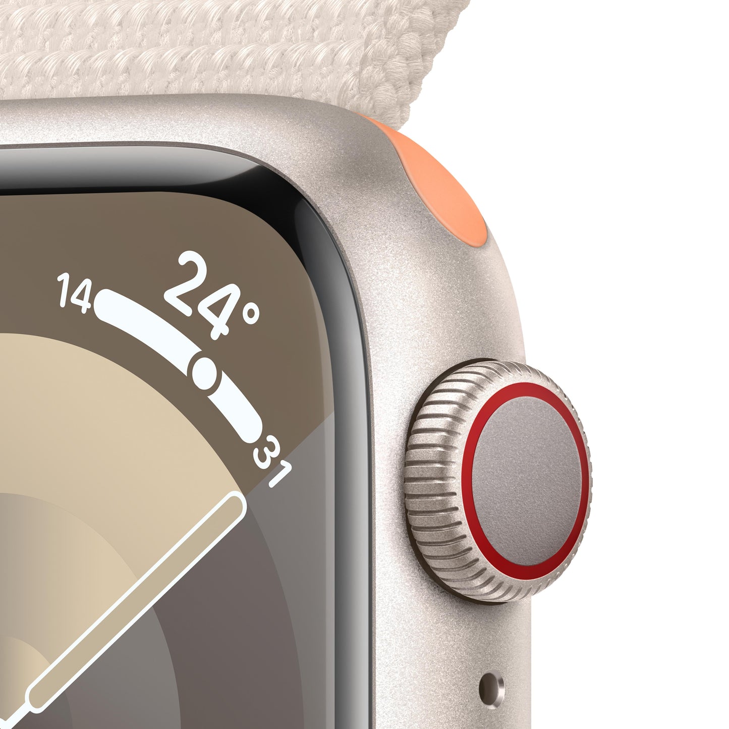 Apple Watch Series 9 GPS + Cellular 41mm Starlight Aluminium Case with Starlight Sport Loop