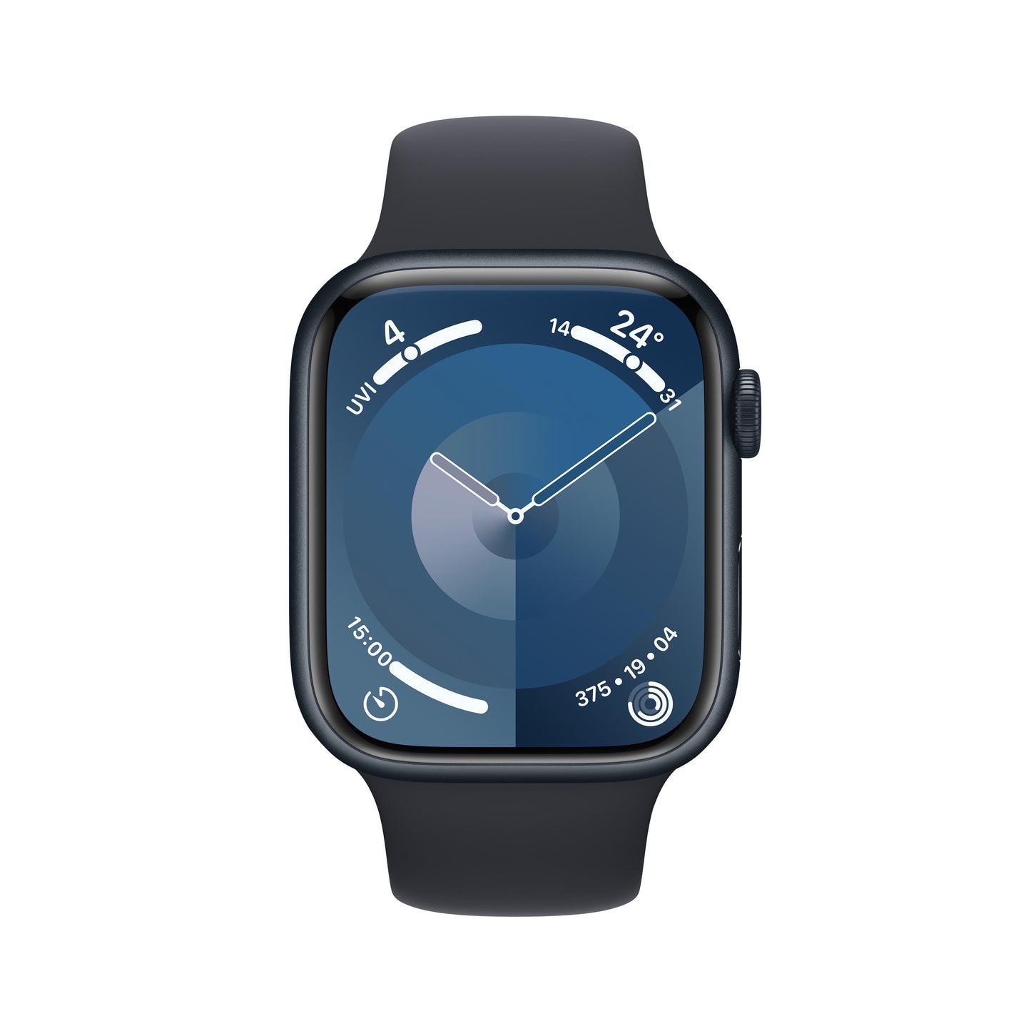 Apple Watch Series 9 GPS + Cellular 45mm Midnight Aluminium Case with Midnight Sport Band - S/M