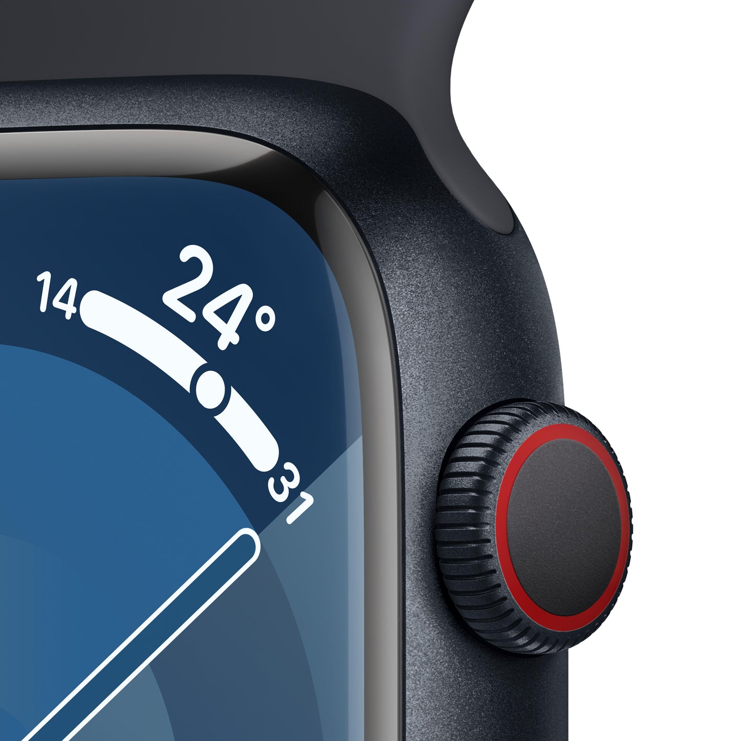 Apple Watch Series 9 GPS + Cellular 45mm Midnight Aluminium Case with Midnight Sport Band - M/L