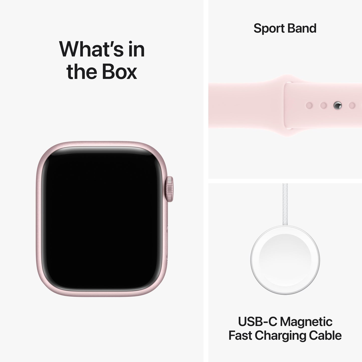 Apple Watch Series 9 GPS + Cellular 45mm Pink Aluminium Case with Light Pink Sport Band - S/M