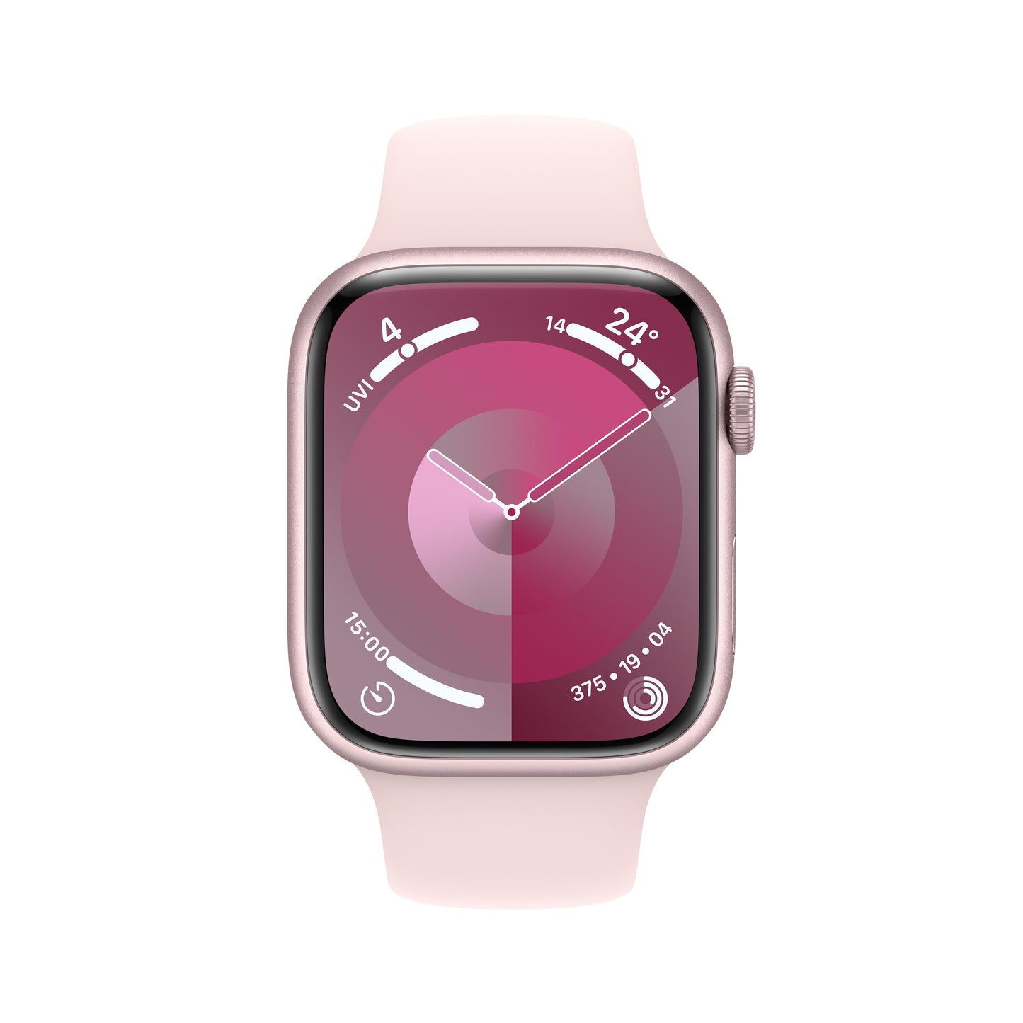 Apple Watch Series 9 GPS + Cellular 45mm Pink Aluminium Case with Light Pink Sport Band - S/M