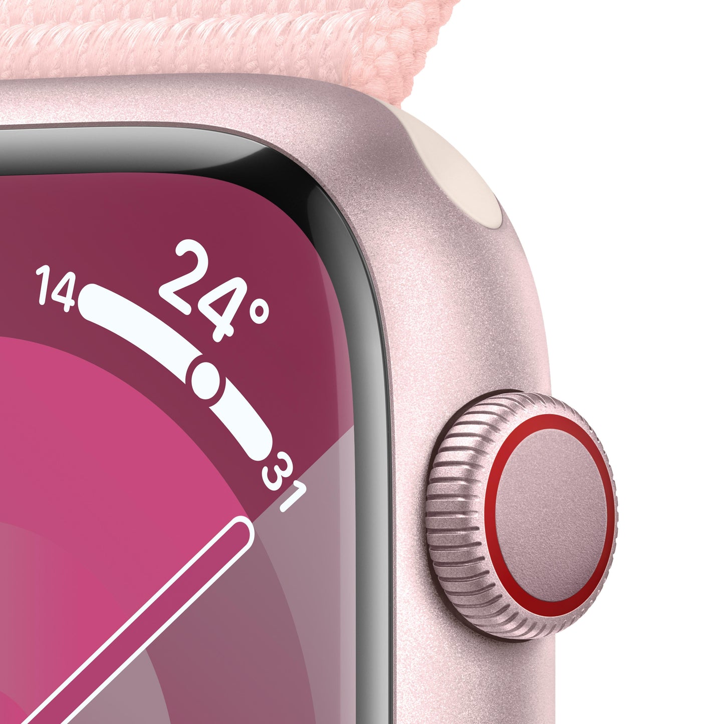 Apple Watch Series 9 GPS + Cellular 45mm Pink Aluminium Case with Light Pink Sport Loop