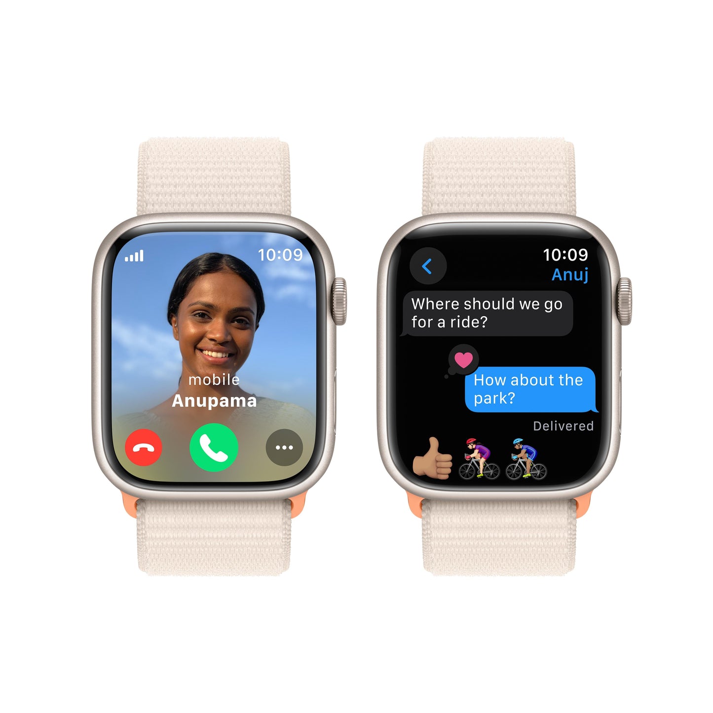 Apple Watch Series 9 GPS + Cellular 45mm Starlight Aluminium Case with Starlight Sport Loop