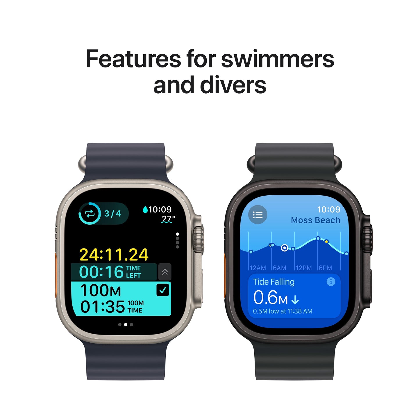 Apple Watch Ultra 2 GPS + Cellular 49mm Black Titanium Case with Black Trail Loop - M/L