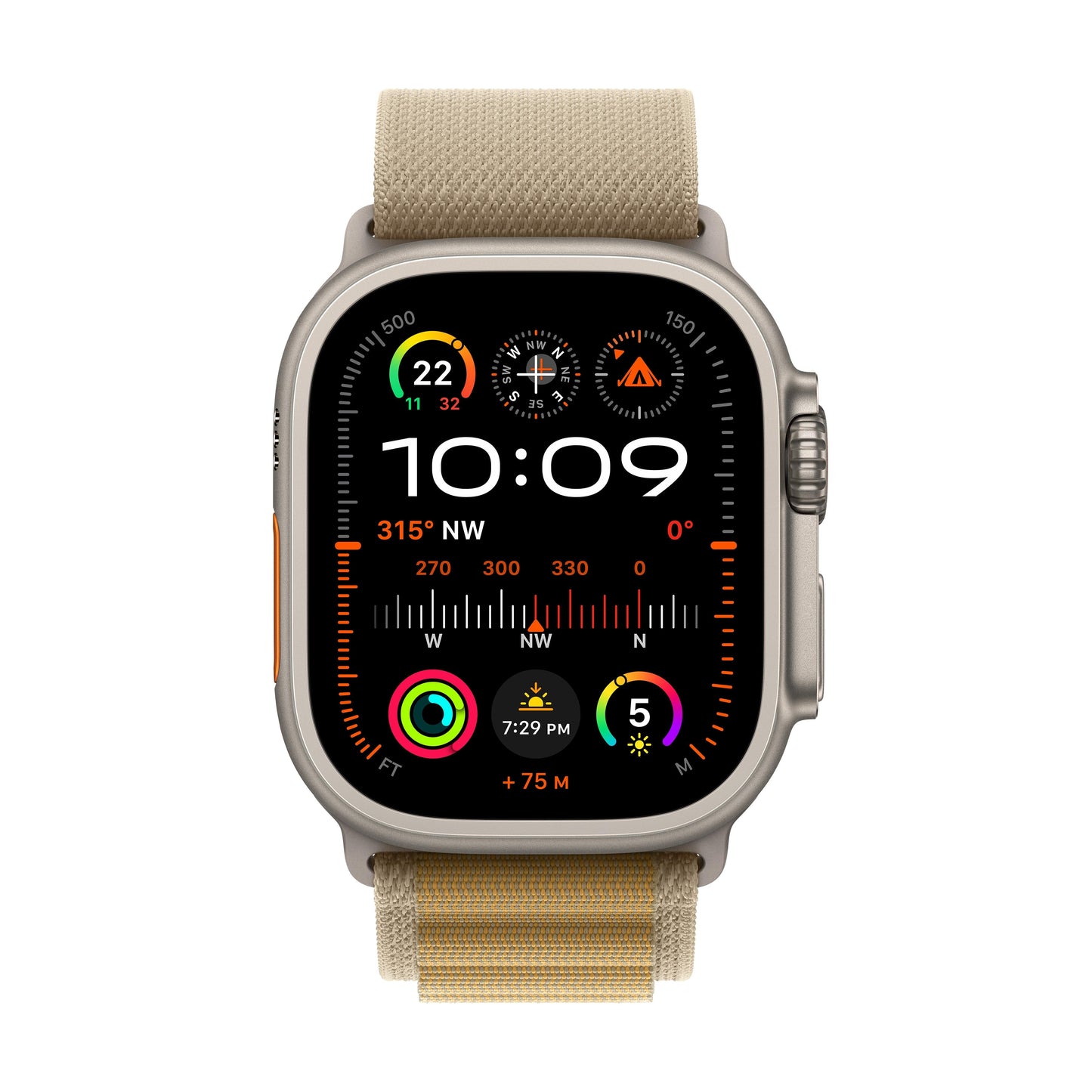 Apple Watch Ultra 2 GPS + Cellular 49mm Natural Titanium Case with Tan Alpine Loop - L