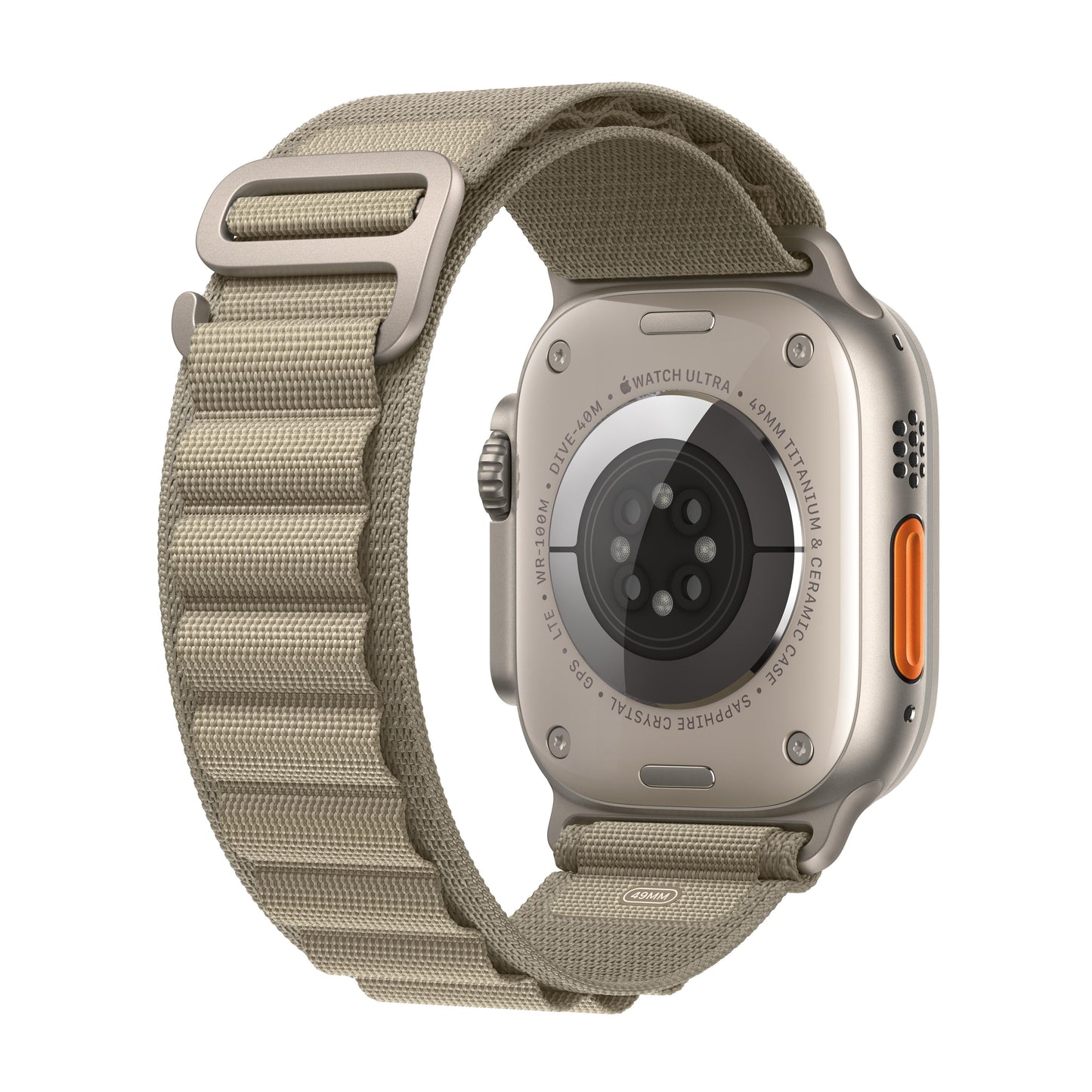 Apple Watch Ultra 2 GPS + Cellular 49mm Titanium Case with Olive Alpine Loop - Small