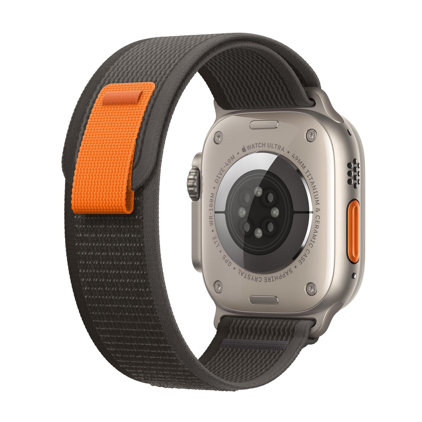 Apple Watch Ultra GPS + Cellular, 49mm Titanium Case with Black/Grey Trail Loop - S/M