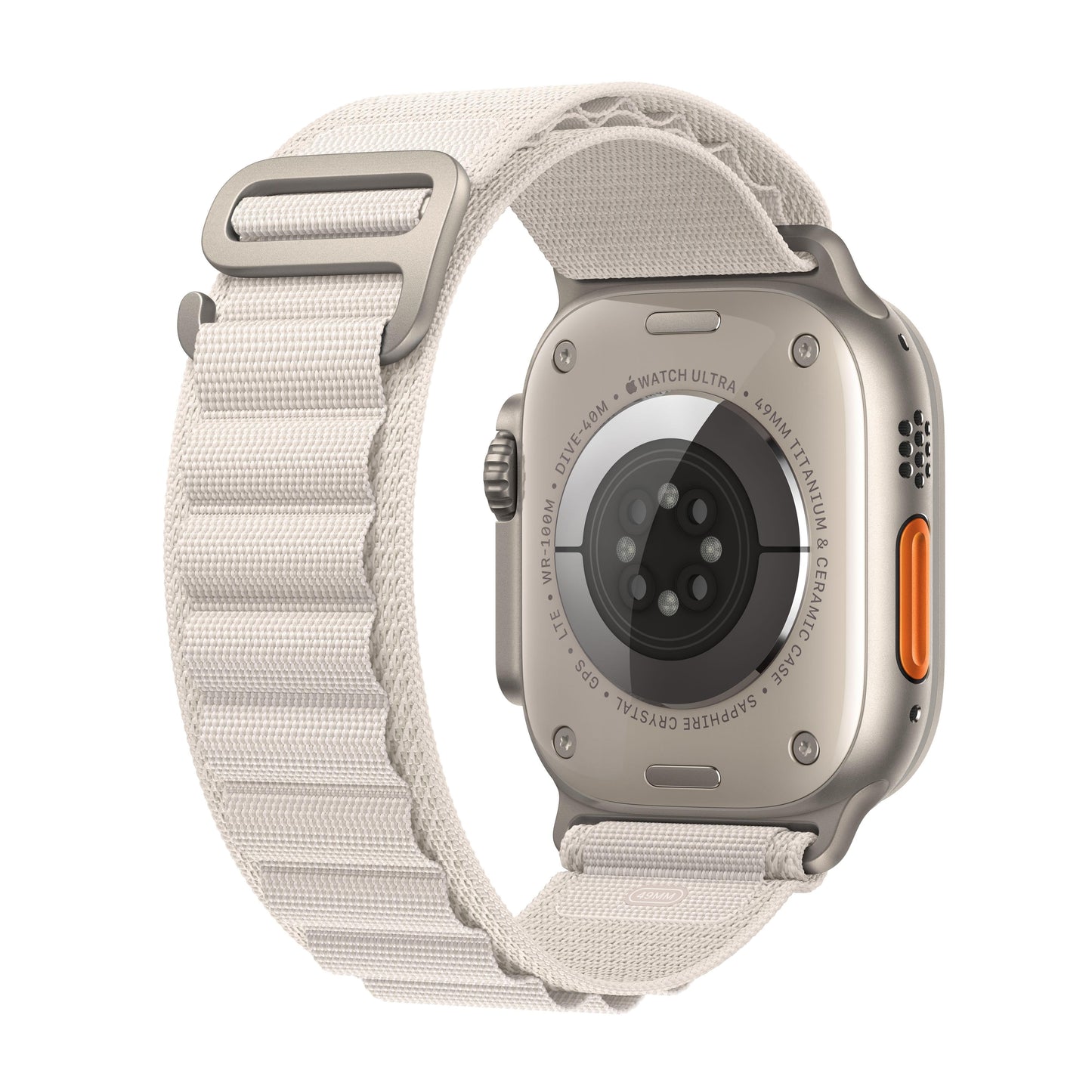Apple Watch Ultra GPS + Cellular, 49mm Titanium Case with Starlight Alpine Loop - Medium