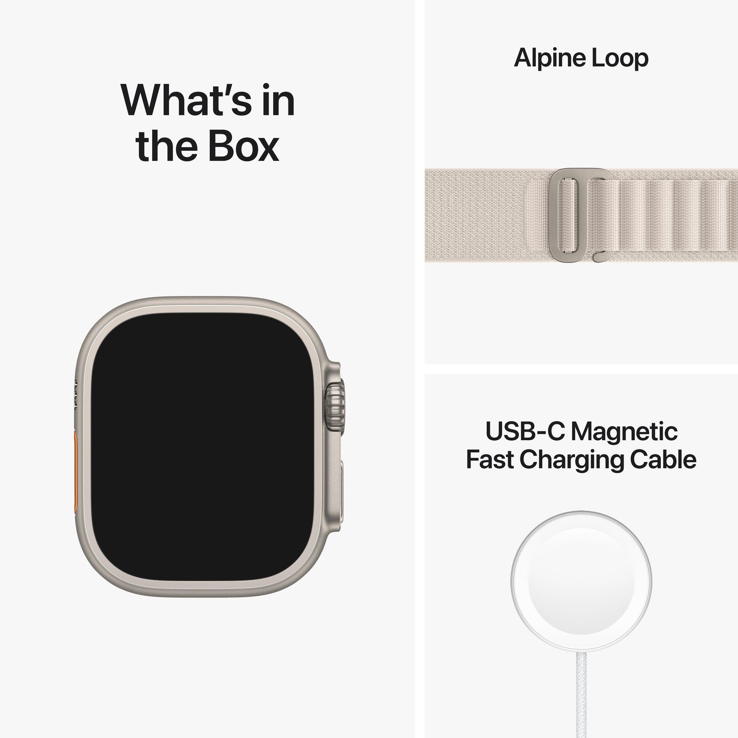 Apple Watch Ultra GPS + Cellular, 49mm Titanium Case with Starlight Alpine Loop - Small