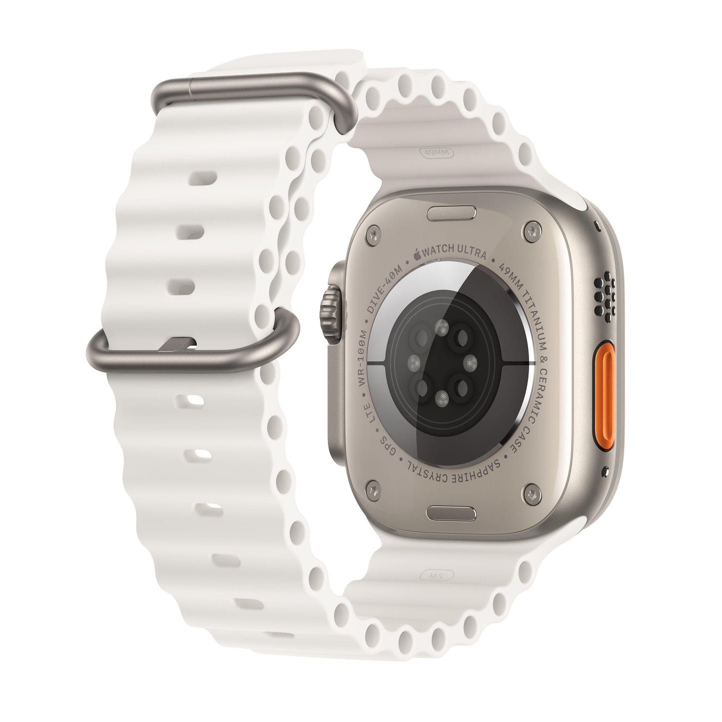 Apple Watch Ultra GPS + Cellular, 49mm Titanium Case with White Ocean Band