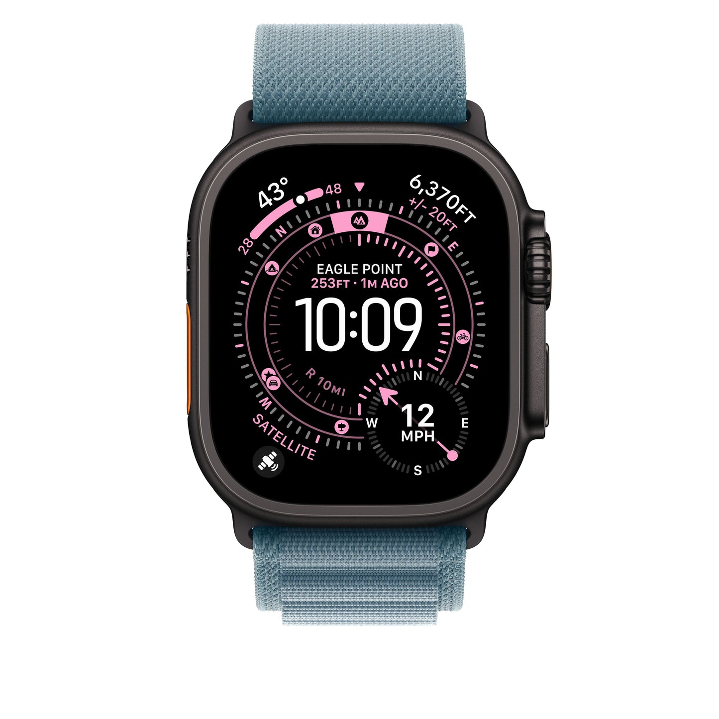 49mm Light Blue Alpine Loop - Small - Black Titanium Finish