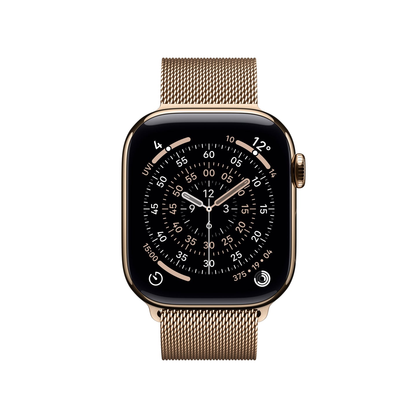 Apple Watch Series 11 GPS + Cellular 42mm Gold Titanium Case with Gold Milanese Loop