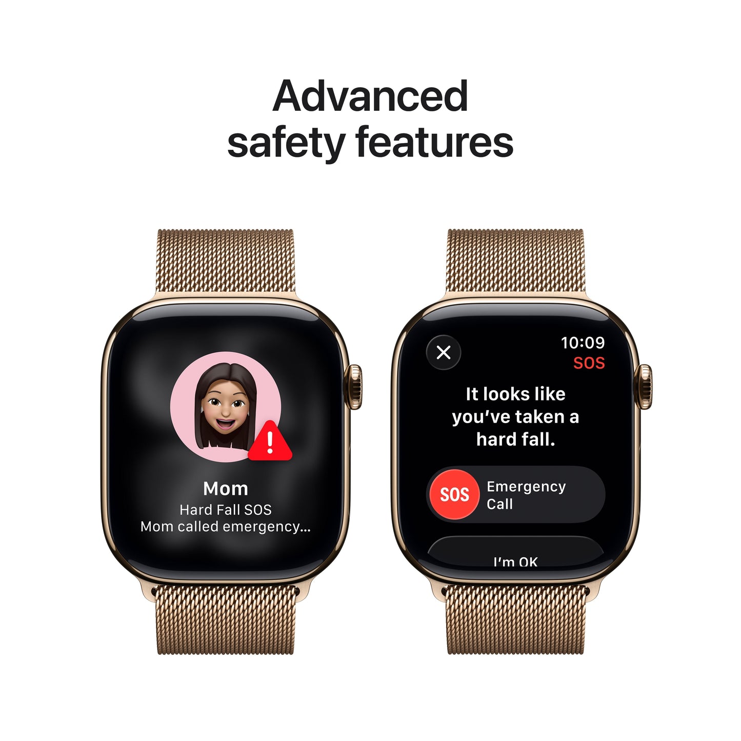 Apple Watch Series 11 GPS + Cellular 46mm Gold Titanium Case with Gold Milanese Loop - M/L