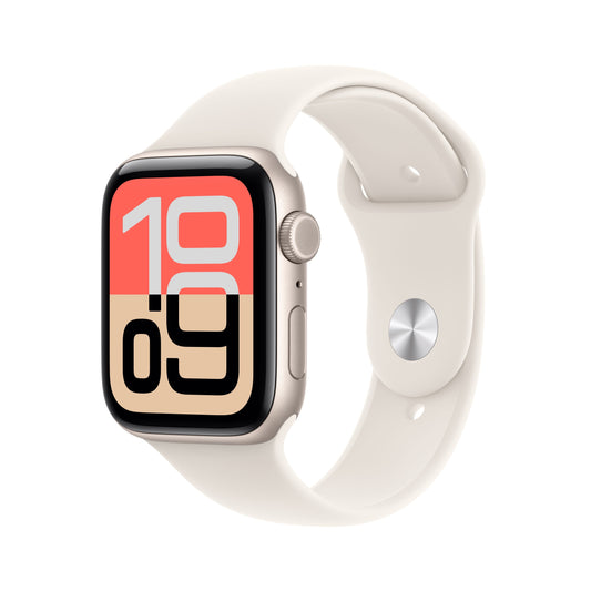 Apple Watch SE 3 GPS + Cellular 44mm Starlight Aluminium Case with Starlight Sport Band - M/L
