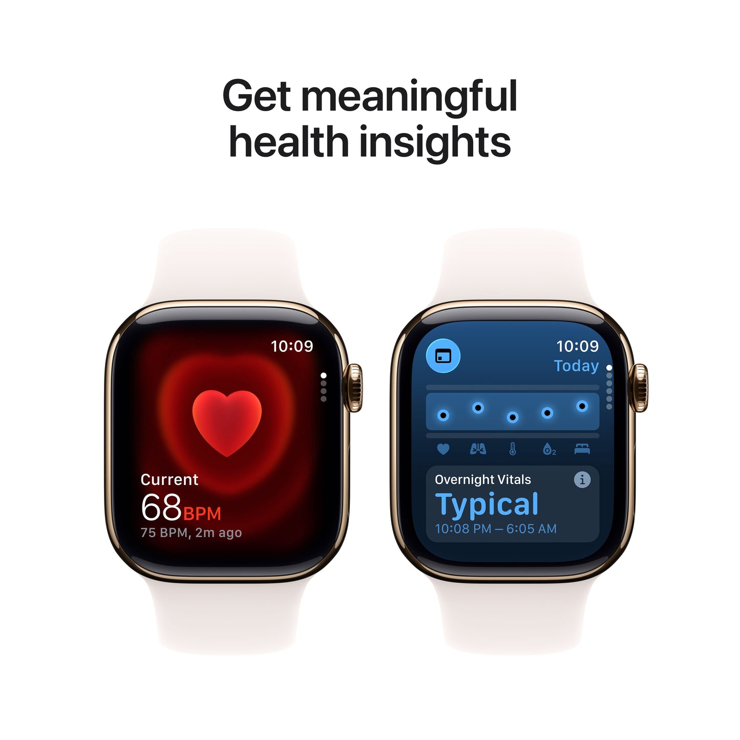 Apple Watch Series 11 GPS + Cellular 42mm Gold Titanium Case with Light Blush Sport Band - S/M