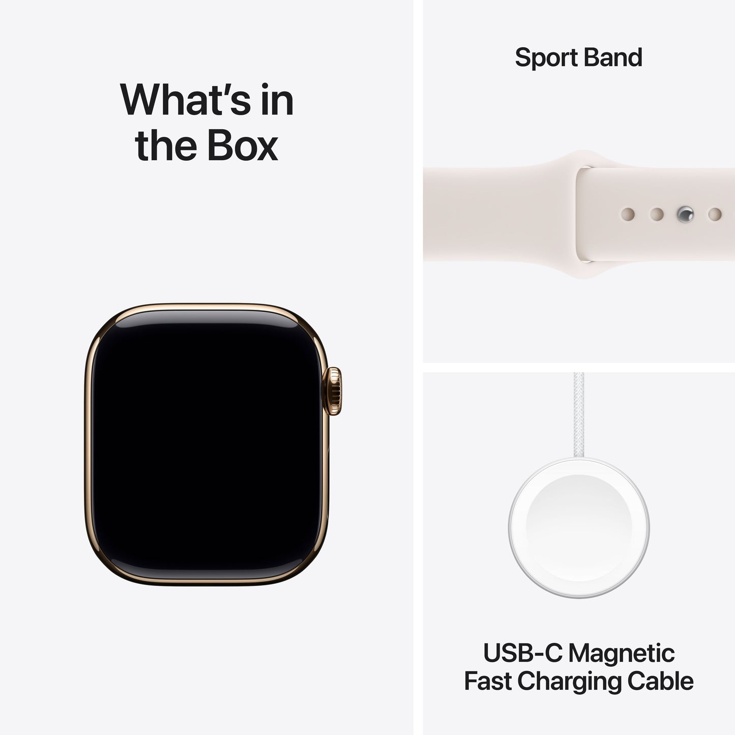 Apple Watch Series 11 GPS + Cellular 42mm Gold Titanium Case with Light Blush Sport Band - S/M