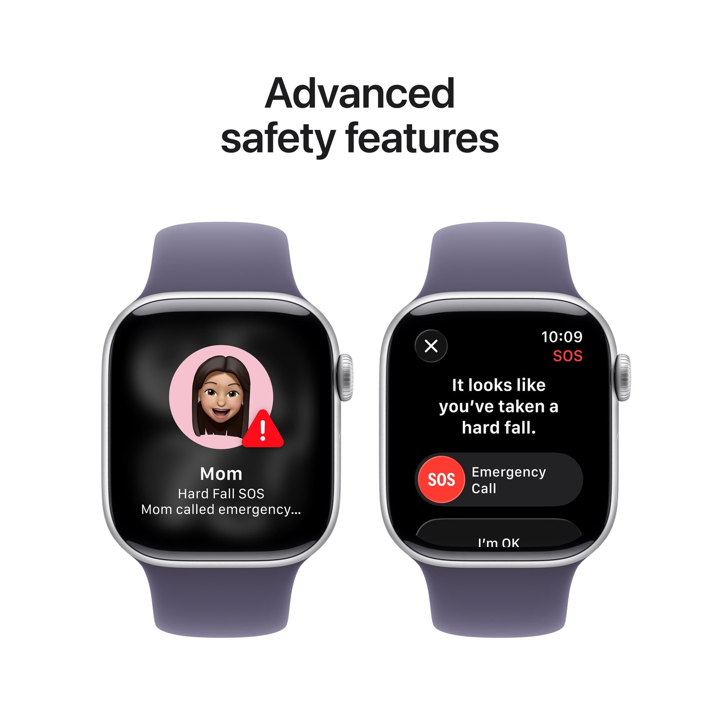 Apple Watch Series 11 GPS + Cellular 42mm Silver Aluminium Case with Purple Fog Sport Band - M/L