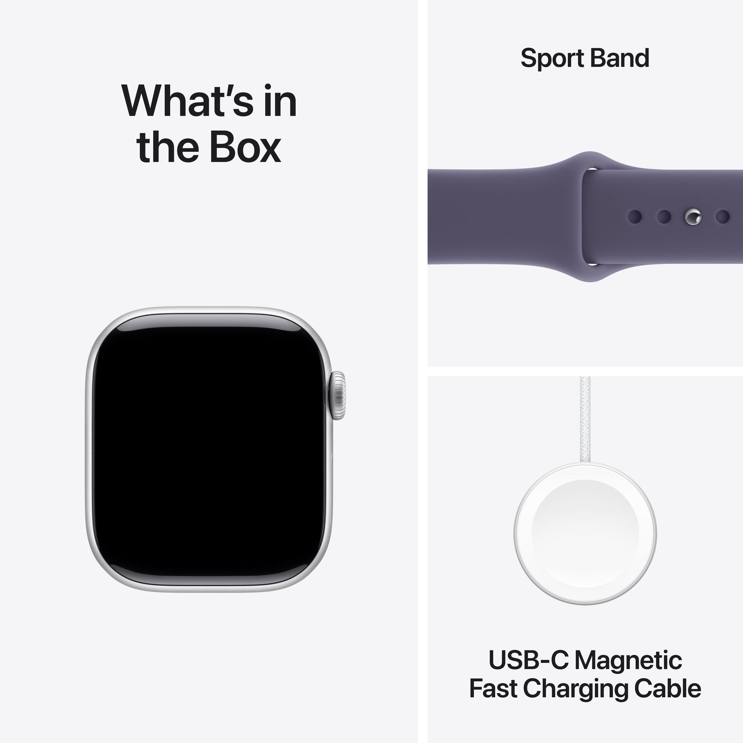 Apple Watch Series 11 GPS + Cellular 42mm Silver Aluminium Case with Purple Fog Sport Band - M/L