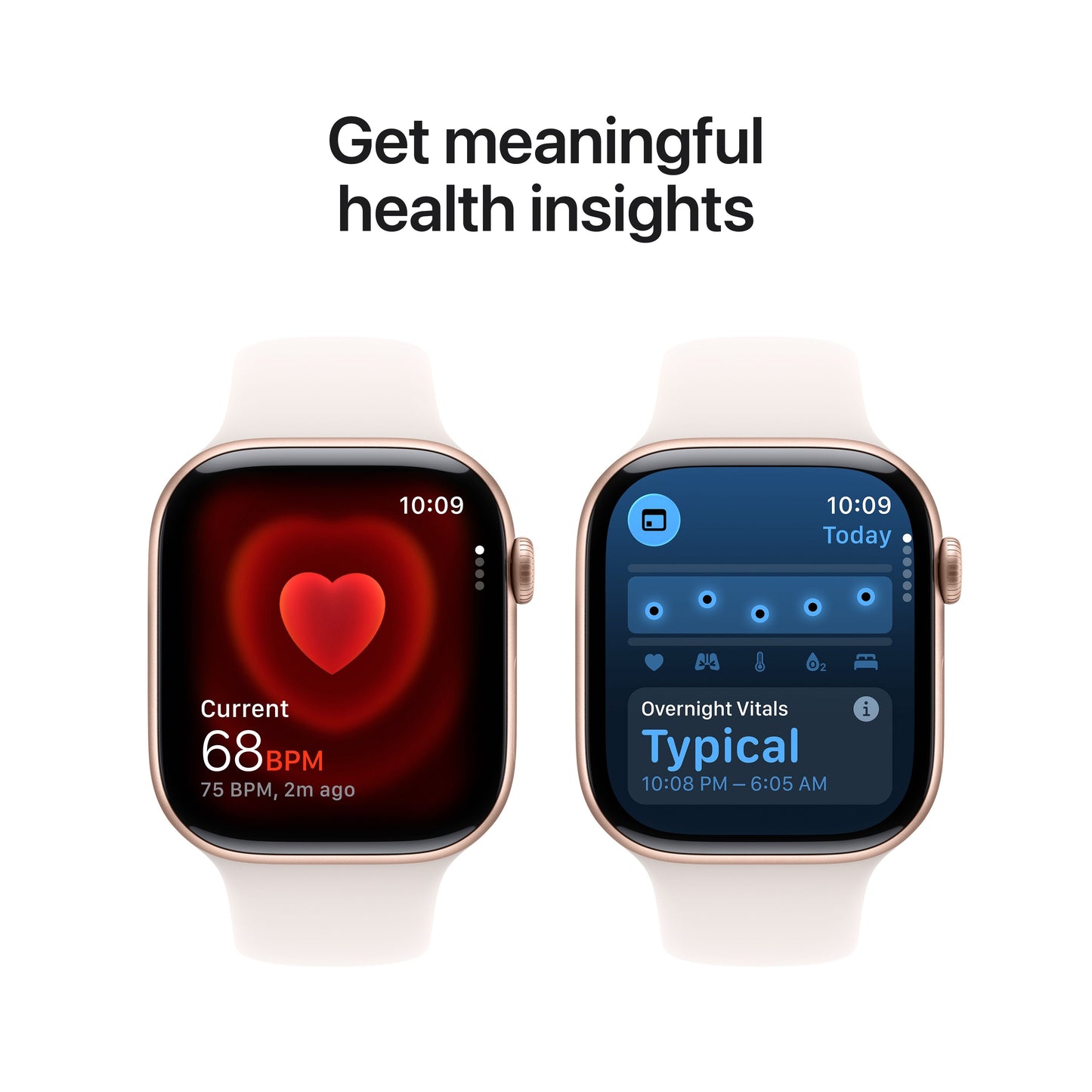 Apple Watch Series 11 GPS + Cellular 46mm Rose Gold Aluminium Case with Light Blush Sport Band - S/M