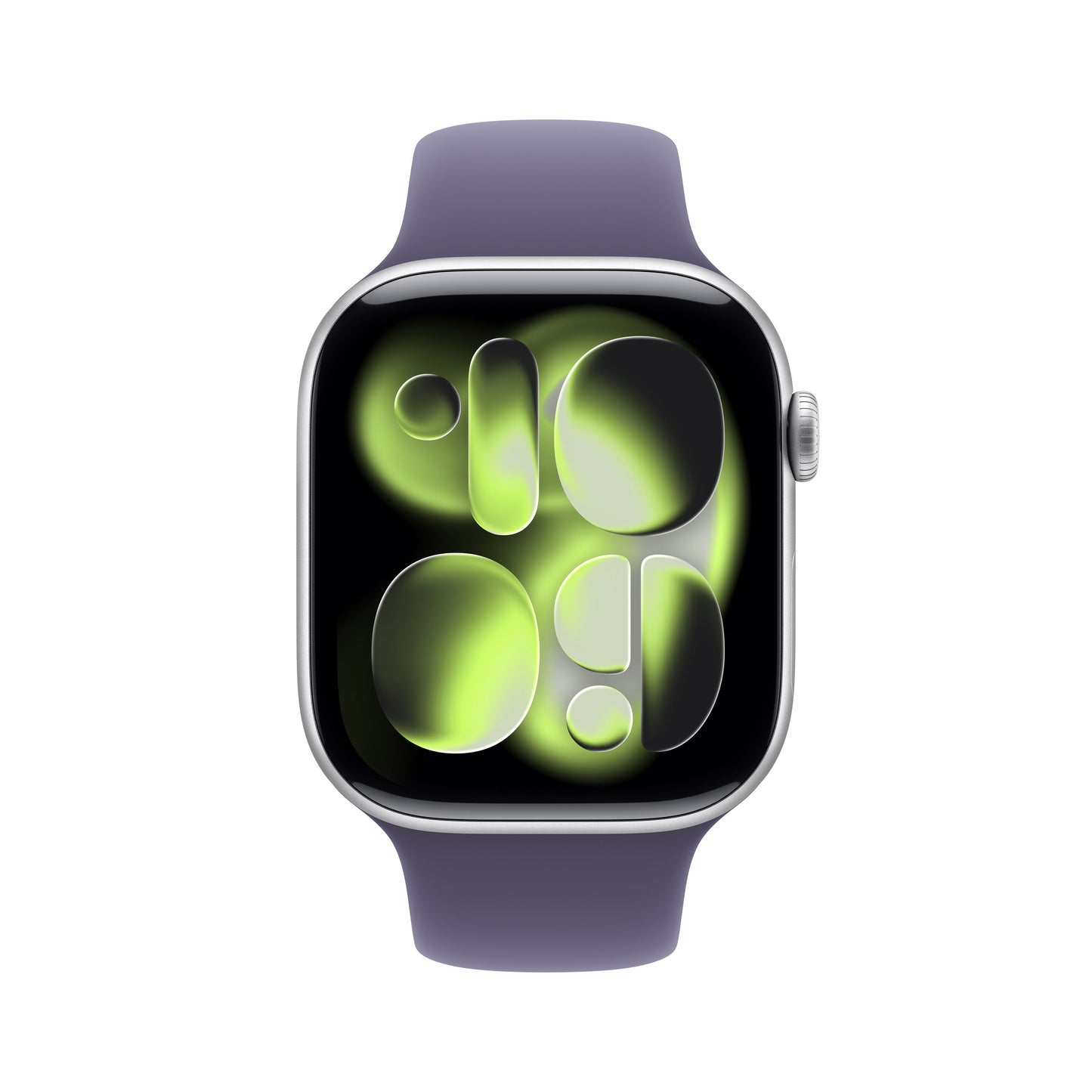 Apple Watch Series 11 GPS + Cellular 46mm Silver Aluminium Case with Purple Fog Sport Band - S/M