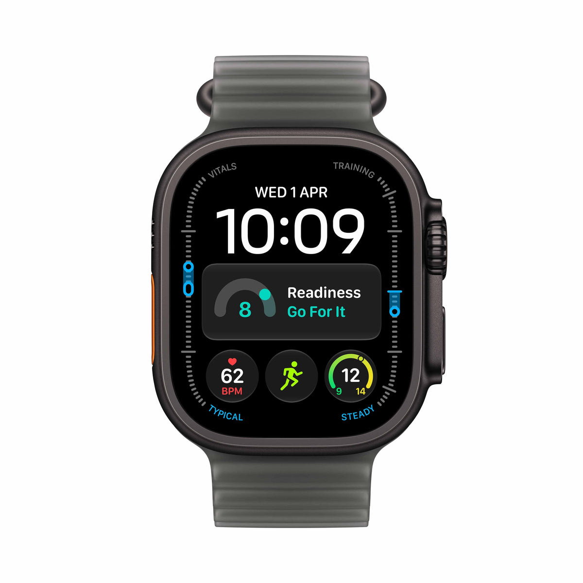 Apple Watch Ultra 4 GPS + Cellular 49mm Black Titanium Case with Translucent Black Ocean Band