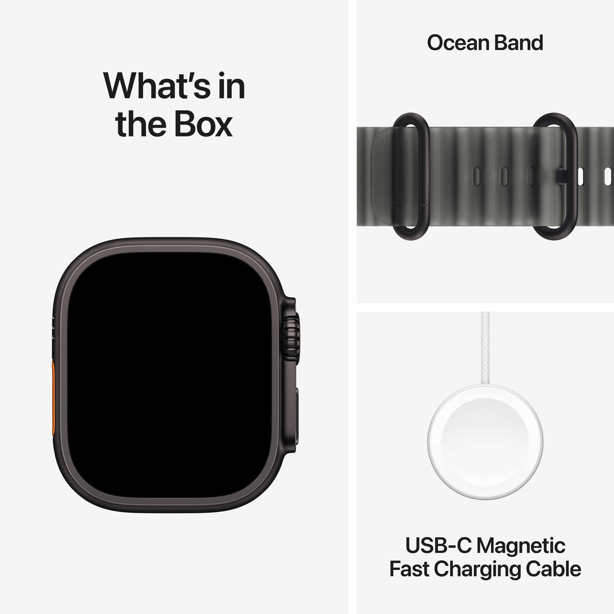 Apple Watch Ultra 4 GPS + Cellular 49mm Black Titanium Case with Translucent Black Ocean Band