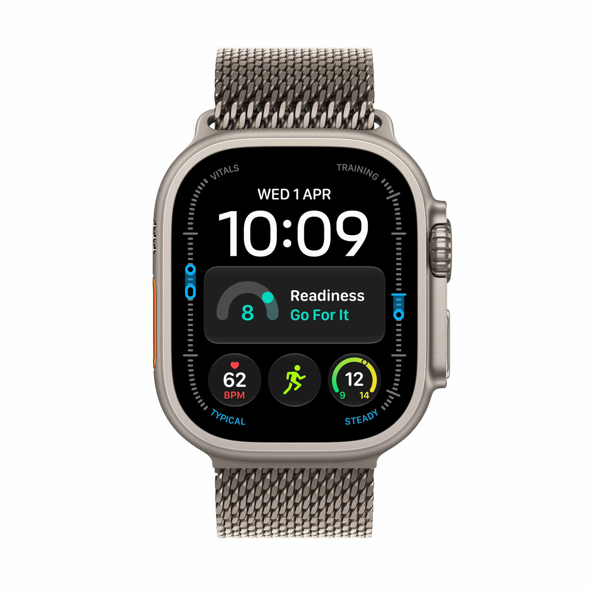 Apple Watch Ultra 4 GPS + Cellular 49mm Natural Titanium Case with Natural Titanium Milanese Loop - M