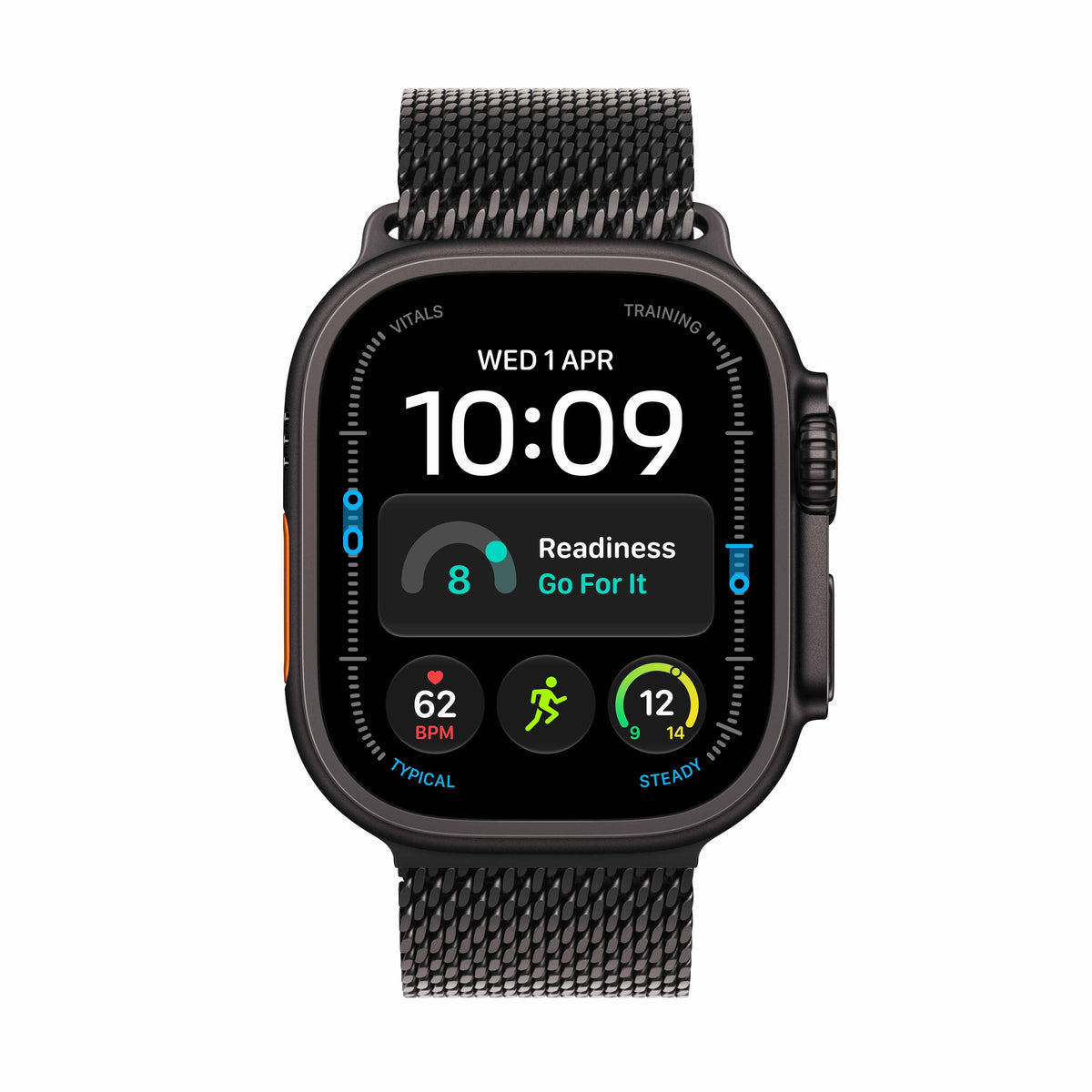 Apple Watch Ultra 4 GPS + Cellular 49mm Black Titanium Case with Black Titanium Milanese Loop - S