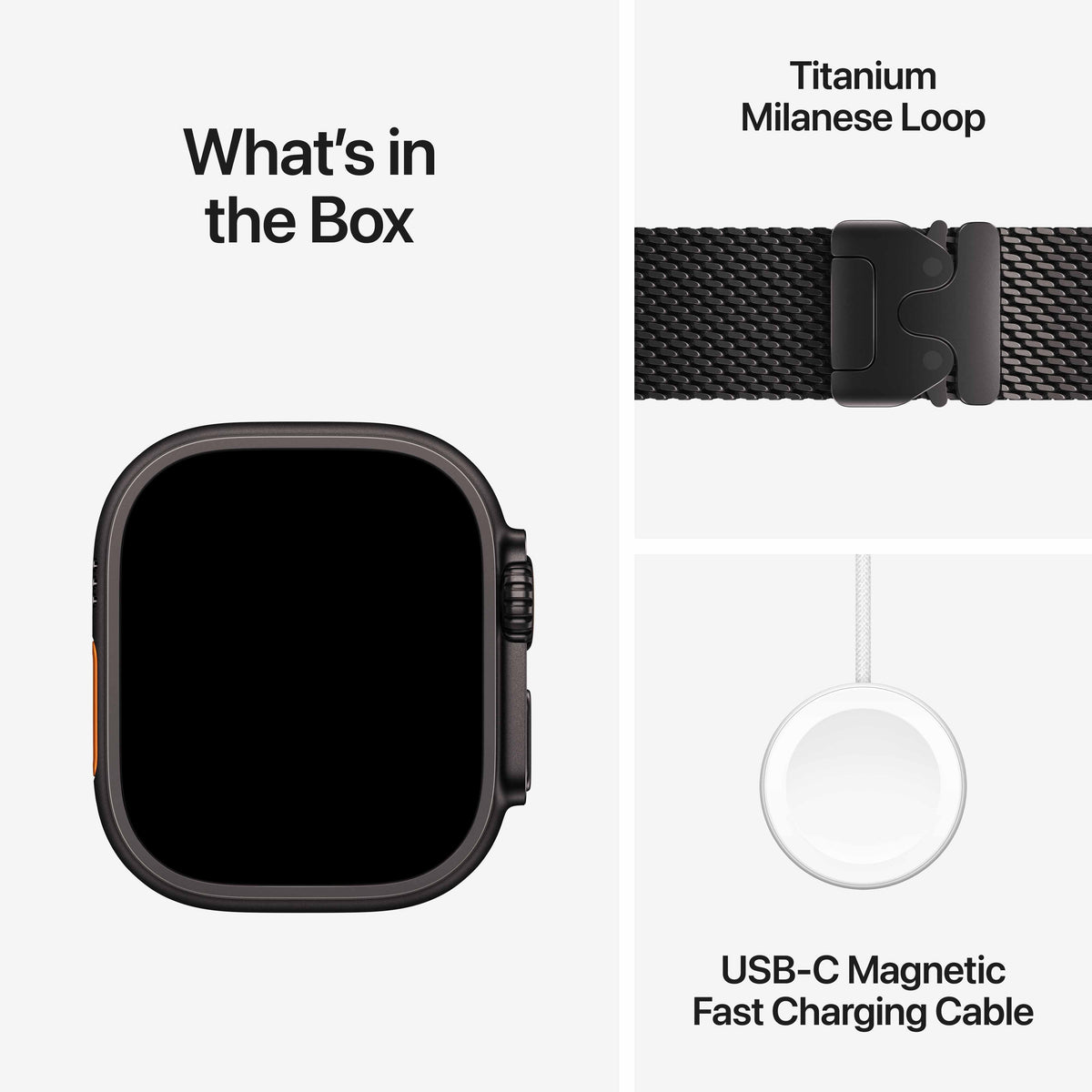 Apple Watch Ultra 4 GPS + Cellular 49mm Black Titanium Case with Black Titanium Milanese Loop - S
