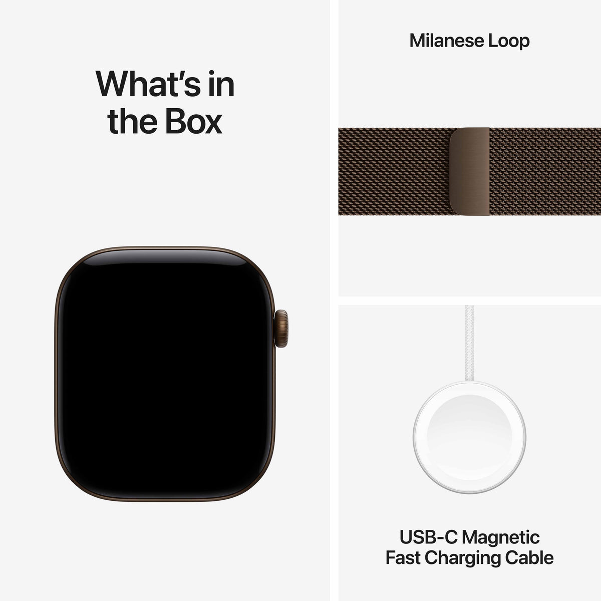 Apple Watch Series 12 GPS 46mm Dark Bronze Aluminium Case with Dark Bronze Milanese Loop - S/M