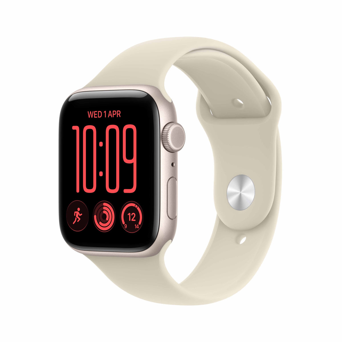 Apple Watch SE 3 GPS + Cellular 44mm Starlight Aluminium Case with Sand Sport Band - M/L