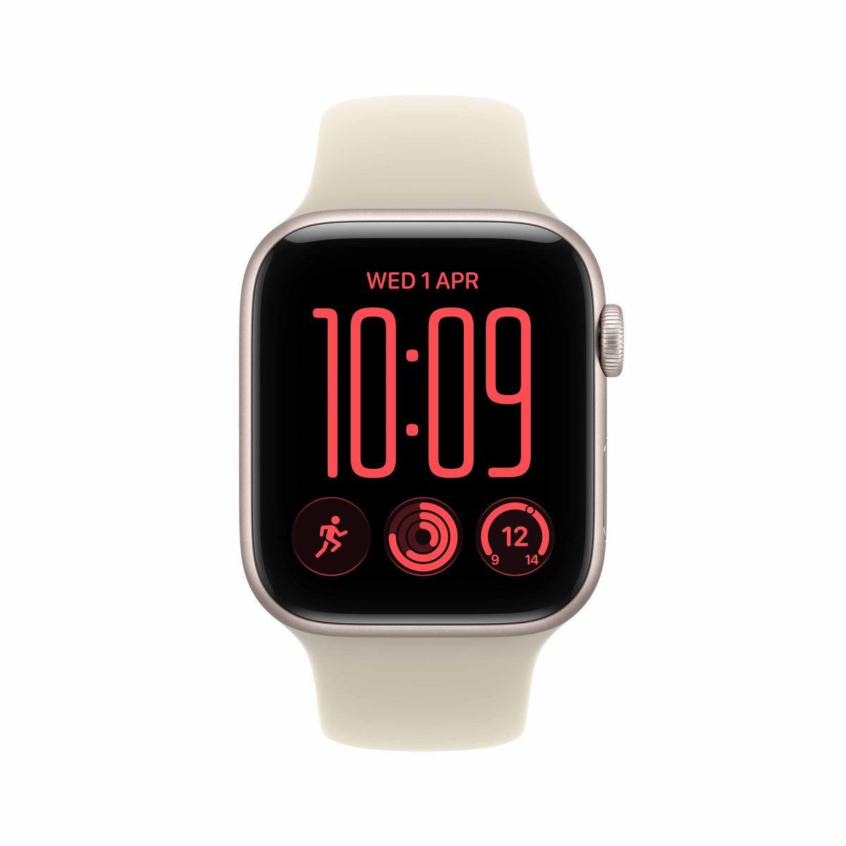 Apple Watch SE 3 GPS 44mm Starlight Aluminium Case with Sand Sport Band - M/L