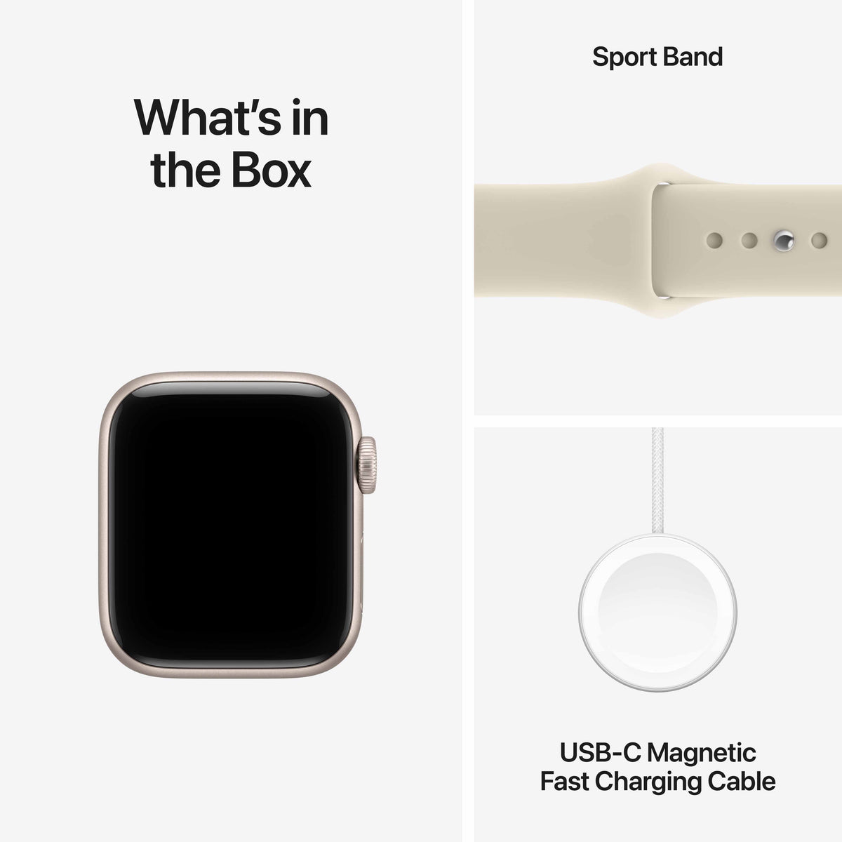 Apple Watch SE 3 GPS 40mm Starlight Aluminium Case with Sand Sport Band - S/M