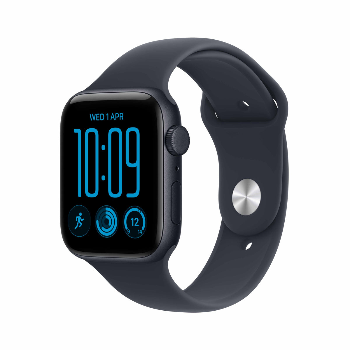 Apple Watch SE 3 GPS + Cellular 44mm Midnight Aluminium Case with Navy Blue Sport Band - S/M
