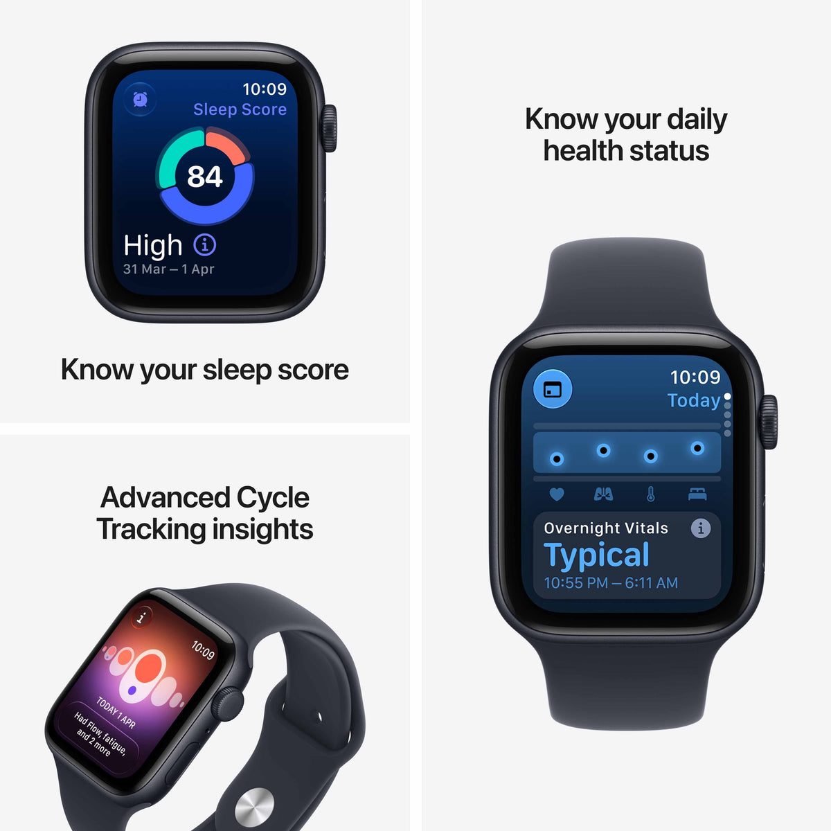 Apple Watch SE 3 GPS + Cellular 40mm Midnight Aluminium Case with Navy Blue Sport Band - S/M