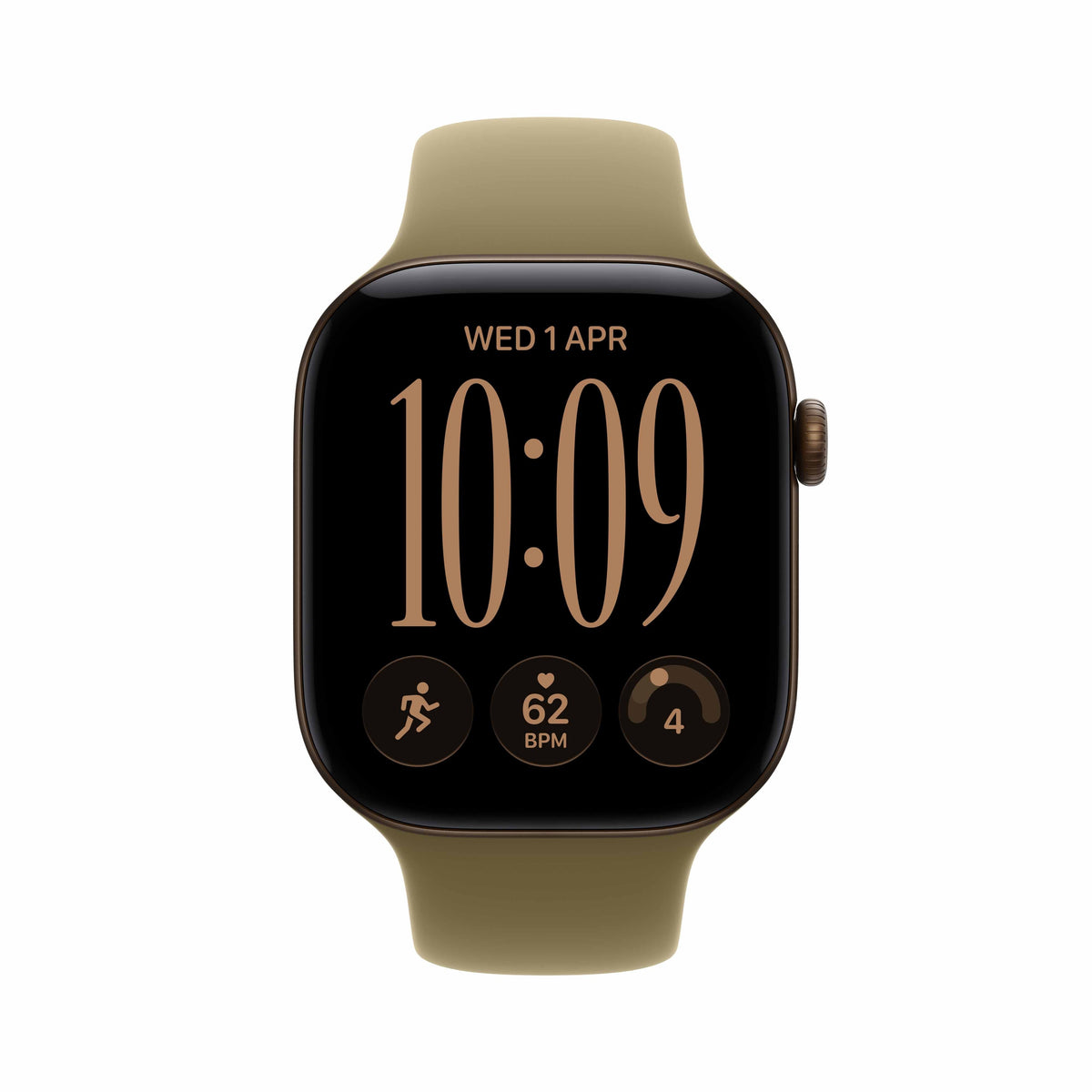 Apple Watch Series 12 GPS 46mm Dark Bronze Aluminium Case with Olive Sport Band - M/L