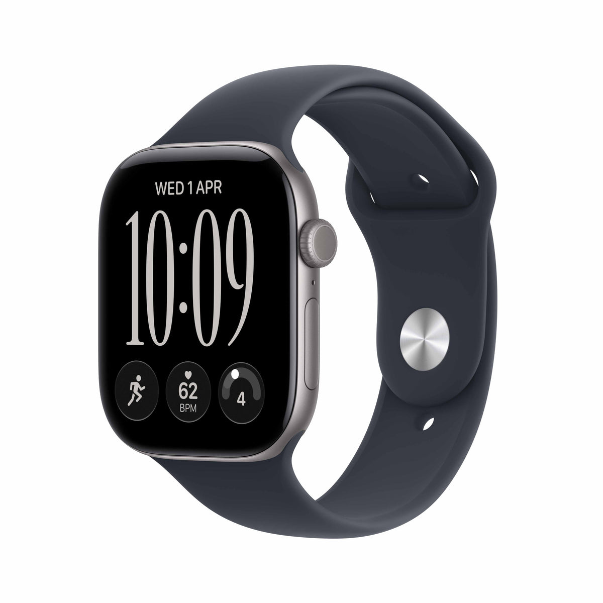 Apple Watch Series 12 GPS 46mm Space Grey Aluminium Case with Navy Blue Sport Band - S/M