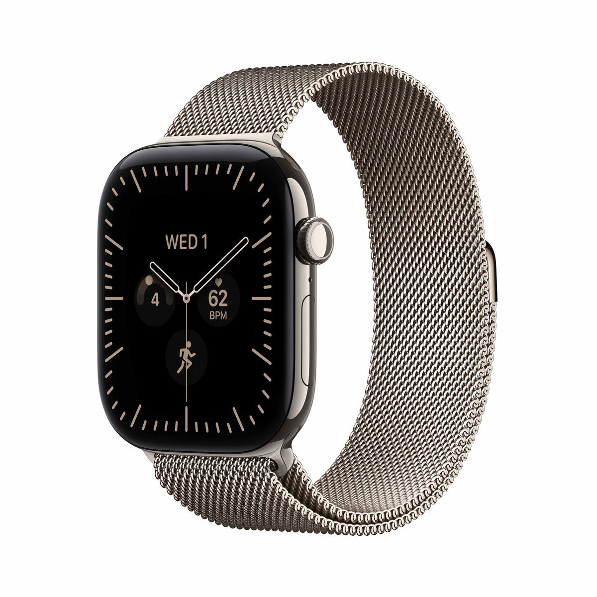 Apple Watch Series 12 GPS + Cellular 46mm Natural Titanium Case with Natural Milanese Loop - S/M