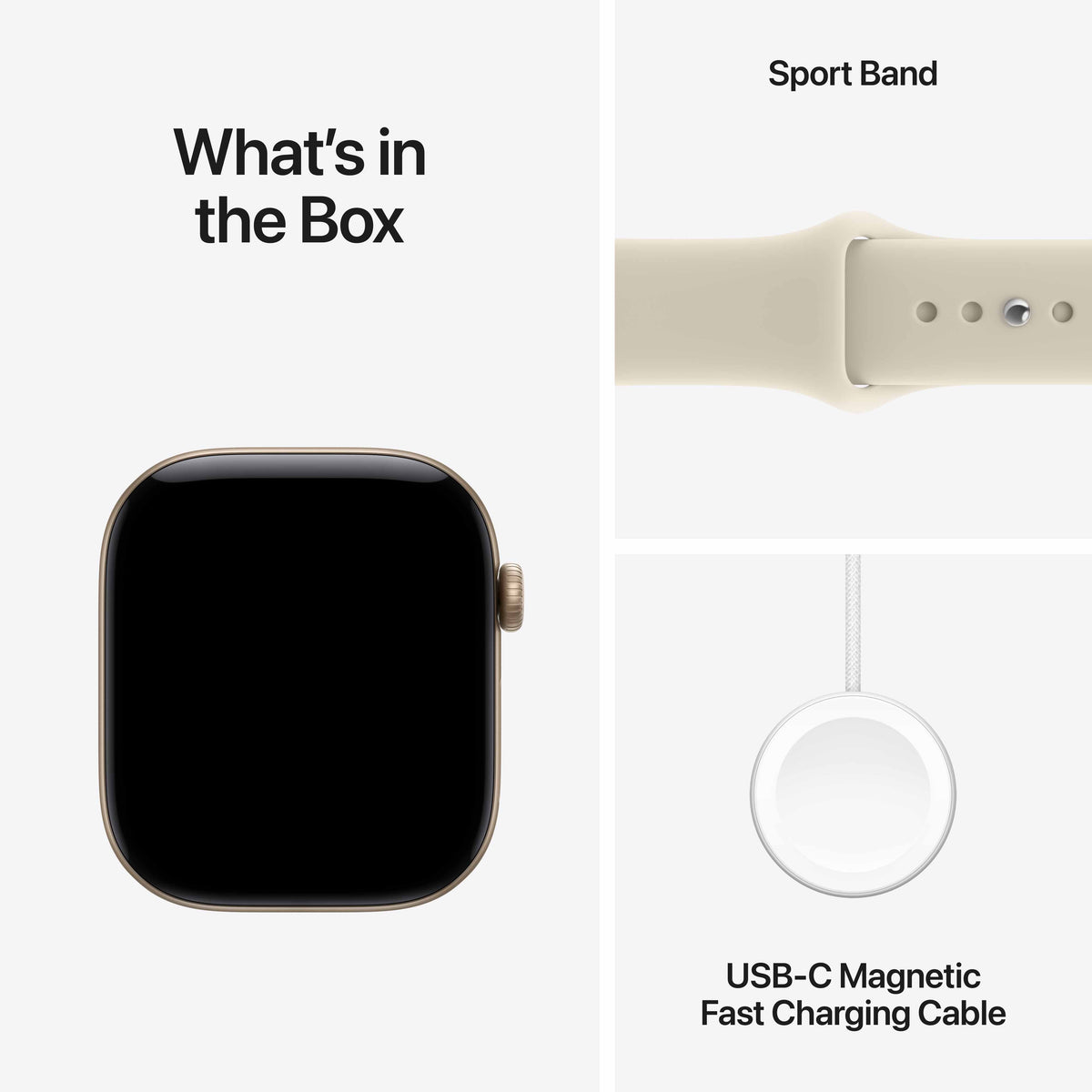Apple Watch Series 12 GPS + Cellular 46mm Light Gold Aluminium Case with Sand Sport Band - S/M