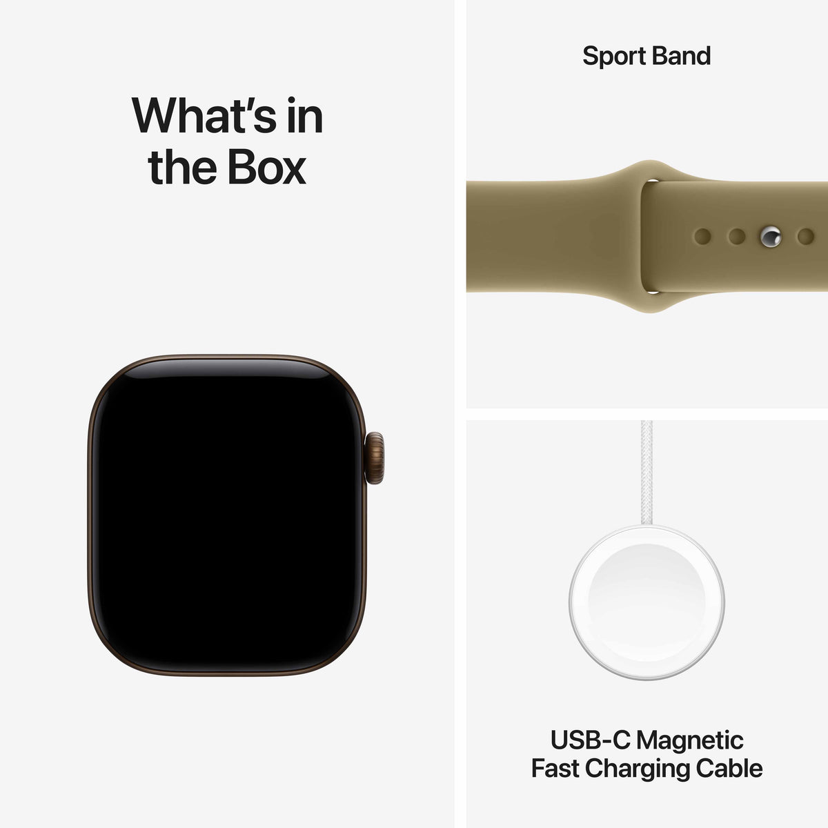 Apple Watch Series 12 GPS + Cellular 42mm Dark Bronze Aluminium Case with Olive Sport Band - M/L