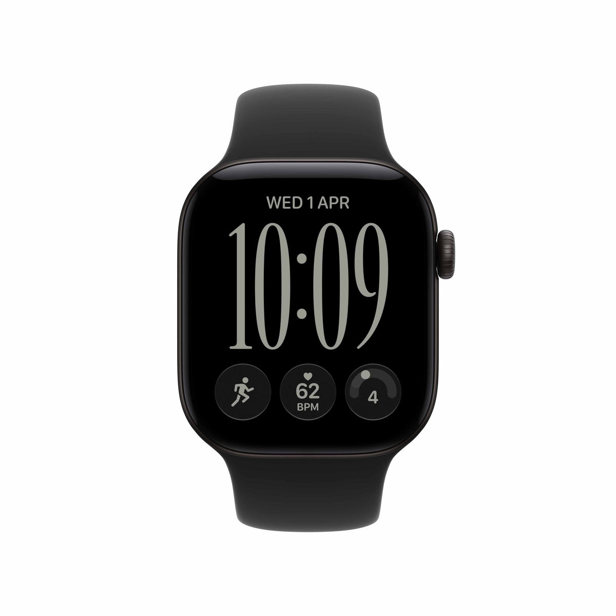 Apple Watch Series 12 GPS + Cellular 42mm Black Aluminium Case with Black Sport Band - M/L