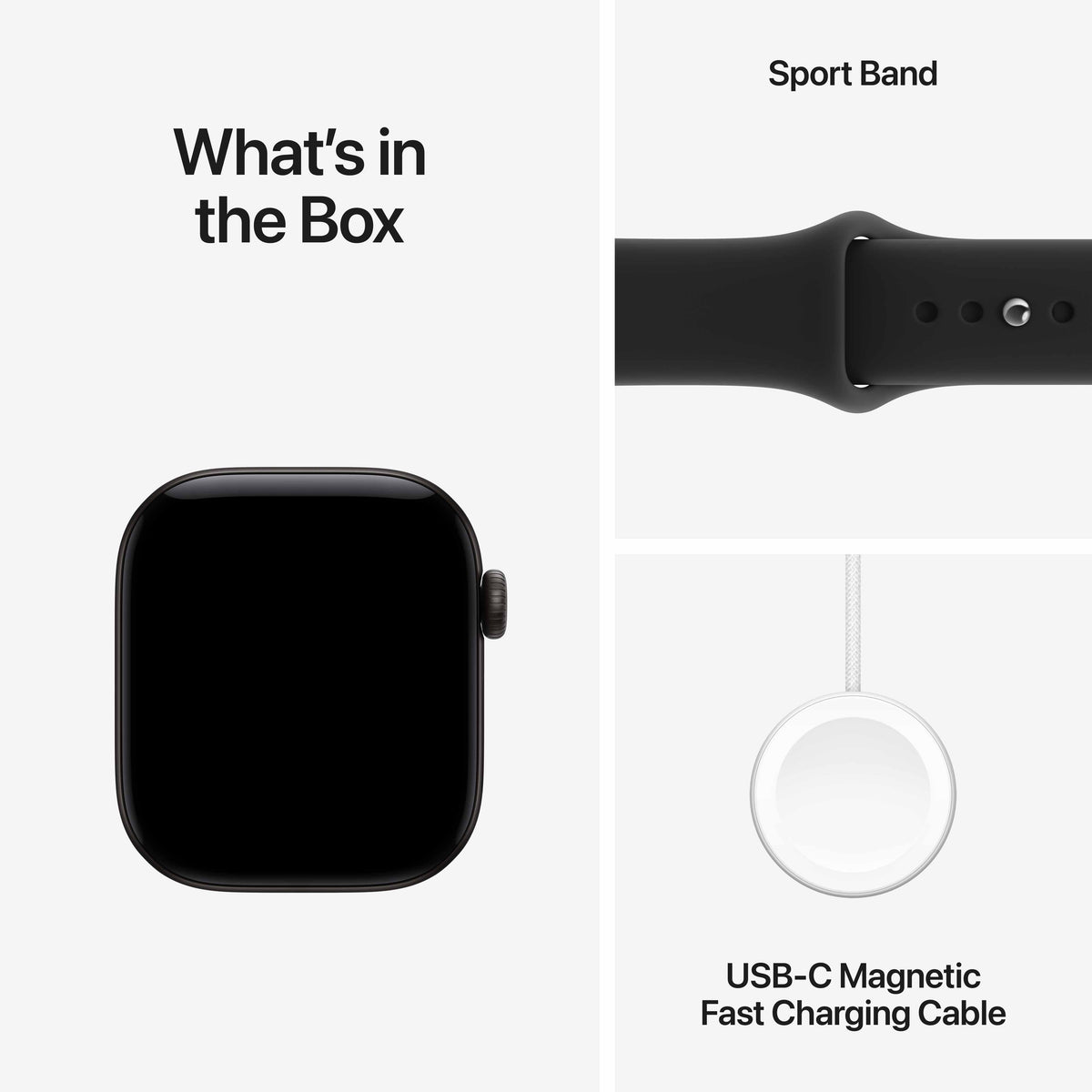 Apple Watch Series 12 GPS + Cellular 42mm Black Aluminium Case with Black Sport Band - S/M