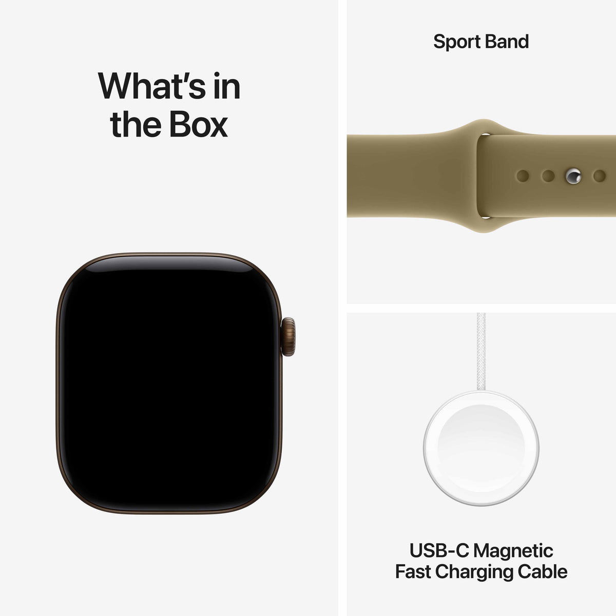 Apple Watch Series 12 GPS + Cellular 46mm Dark Bronze Aluminium Case with Olive Sport Band - S/M