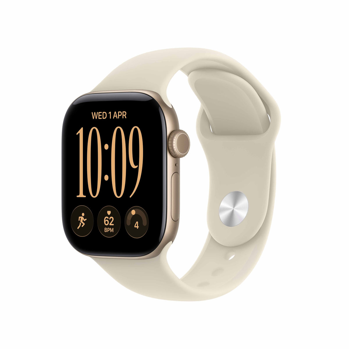 Apple Watch Series 12 GPS + Cellular 42mm Light Gold Aluminium Case with Sand Sport Band - M/L