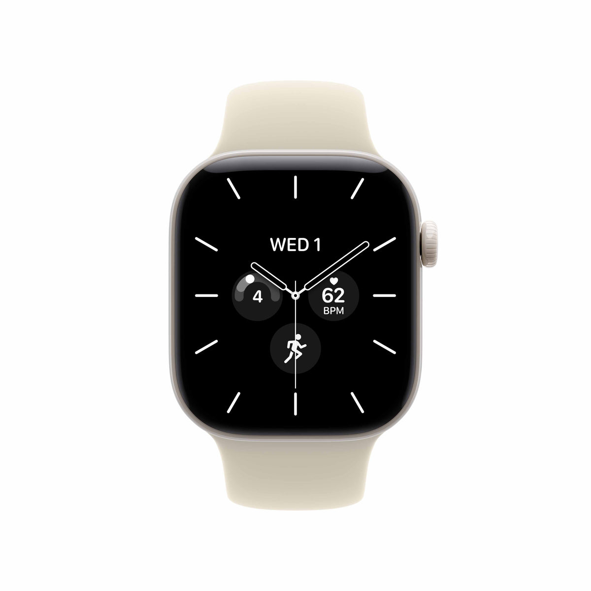 Apple Watch Series 12 GPS + Cellular 42mm Pearl White Ceramic Case with Sand Sport Band - M/L