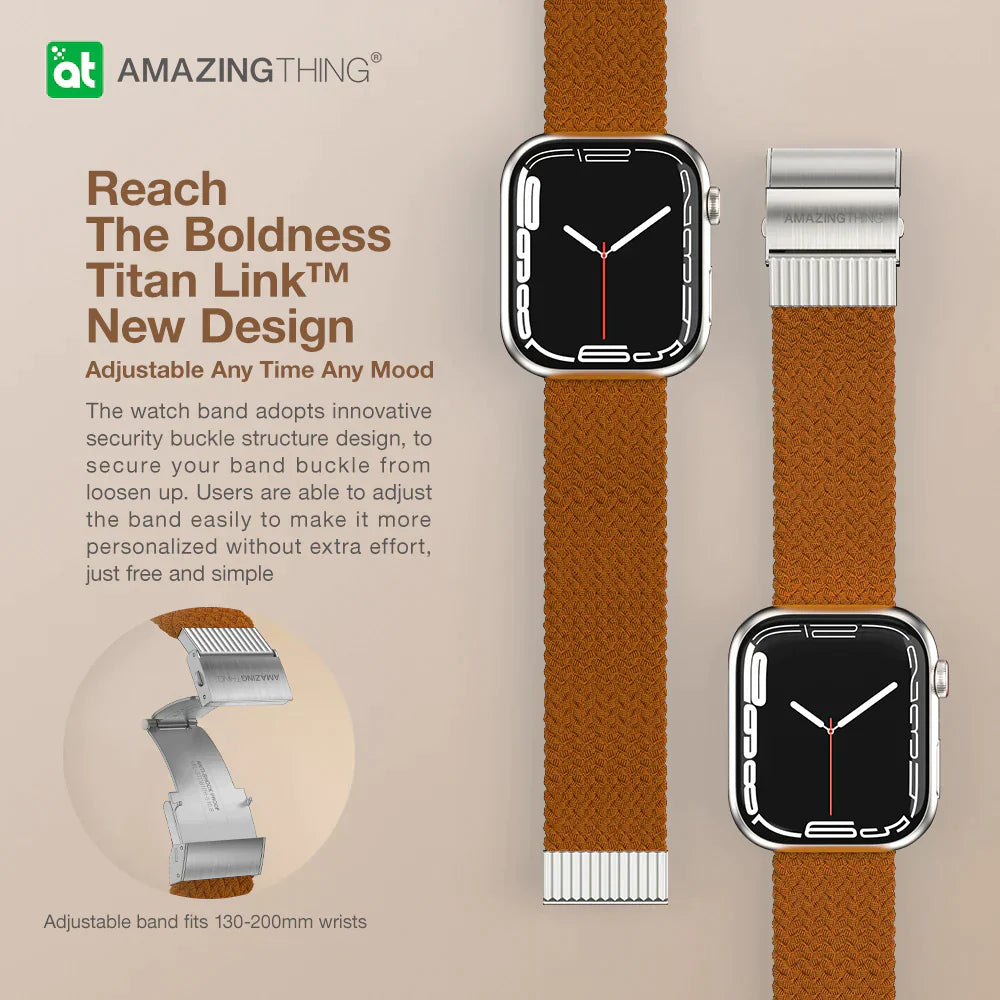 AmazingThing Titan Weave Strap for Apple Watch 41mm - Brown