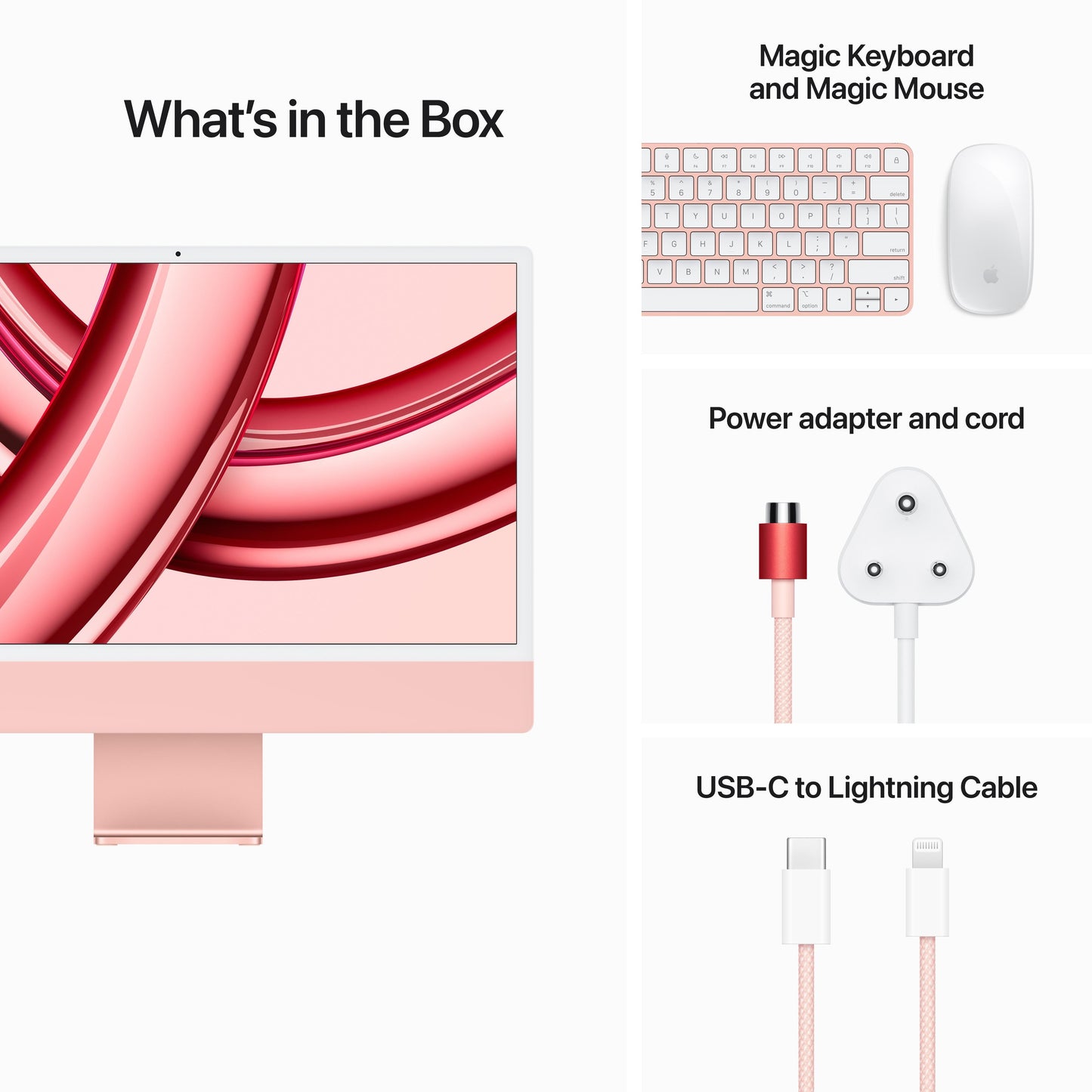 24-inch iMac with Retina 4.5K display: Apple M3 chip with 8?core CPU and 8?core GPU, 256GB SSD - Pink
